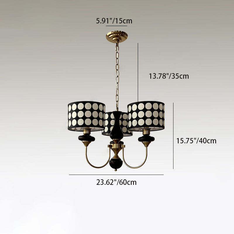 French Style Classic Black and White Polka Dots Pendant Lamp-labpiecesign