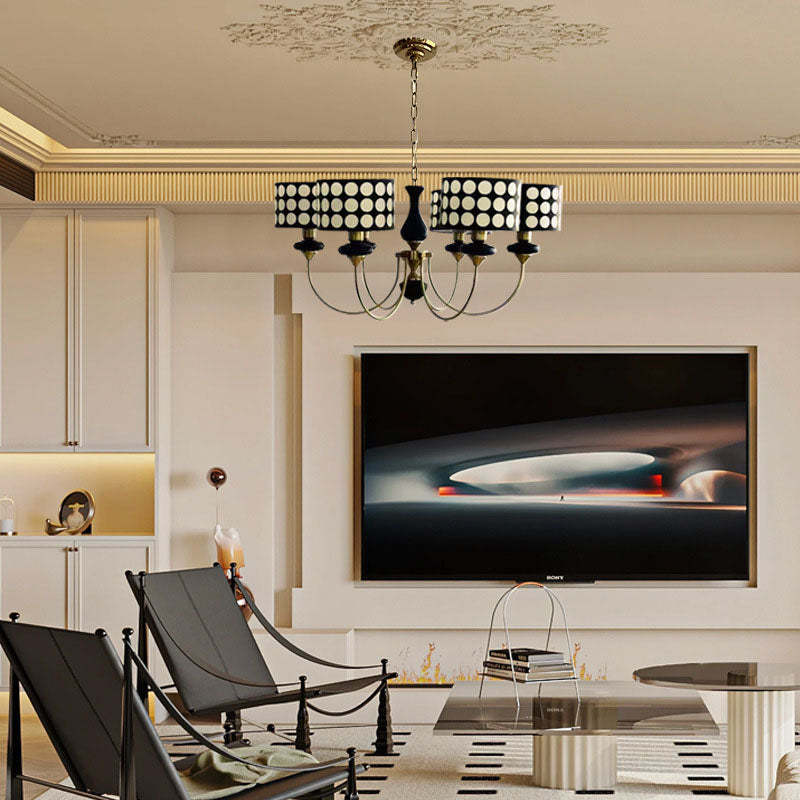 French Style Classic Black and White Polka Dots Pendant Lamp-labpiecesign