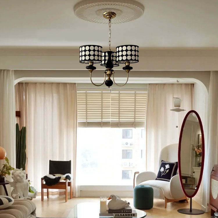 French Style Classic Black and White Polka Dots Pendant Lamp-labpiecesign
