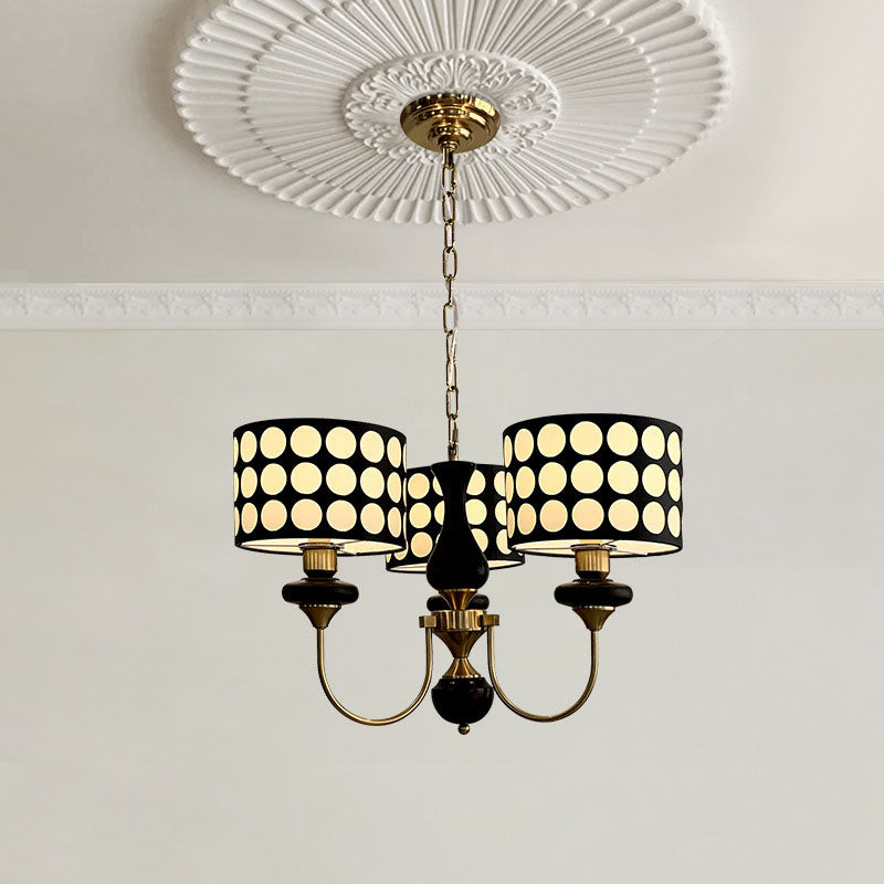 French Style Classic Black and White Polka Dots Pendant Lamp-labpiecesign