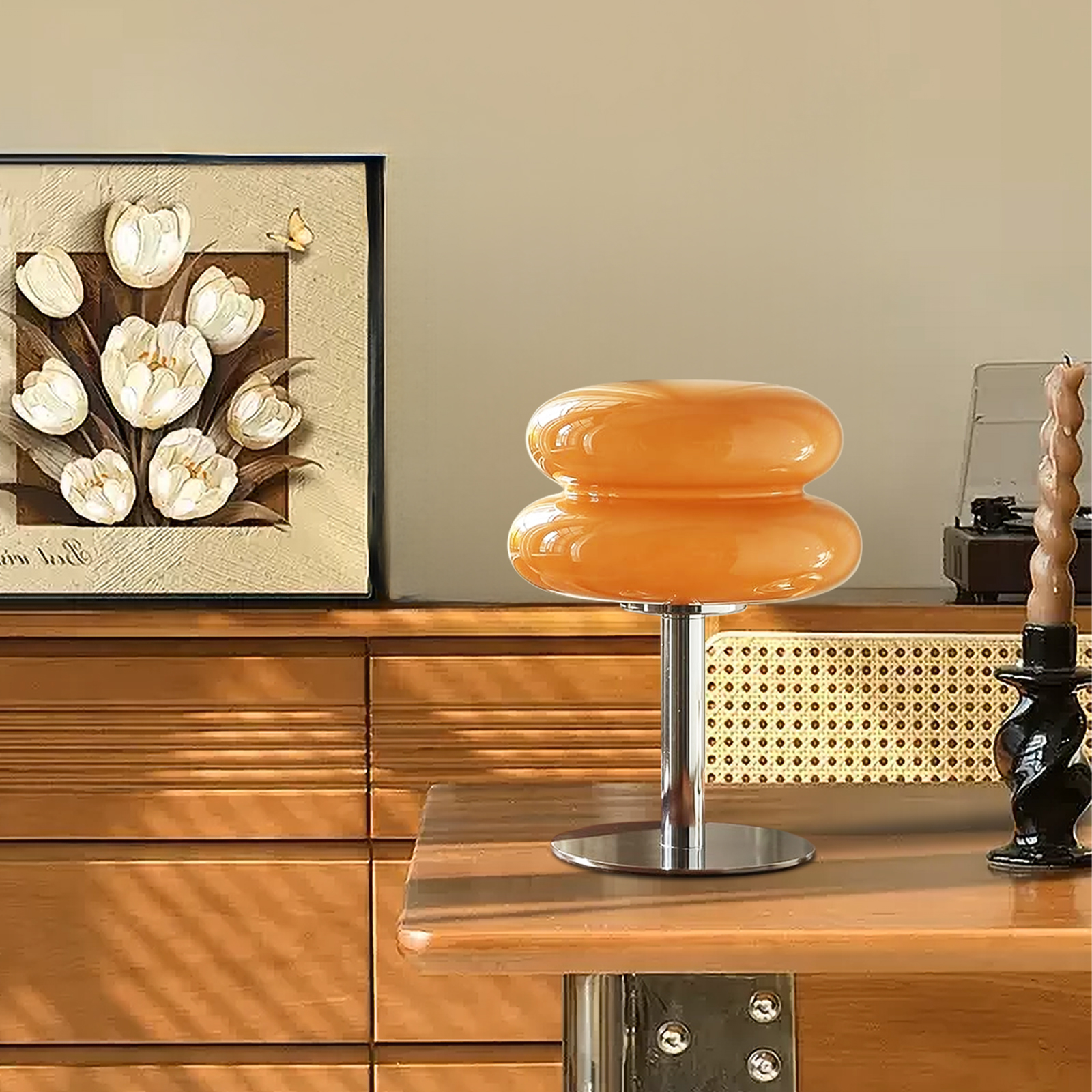 Modern Mushroom Glass Table Lamp for Living Spaces