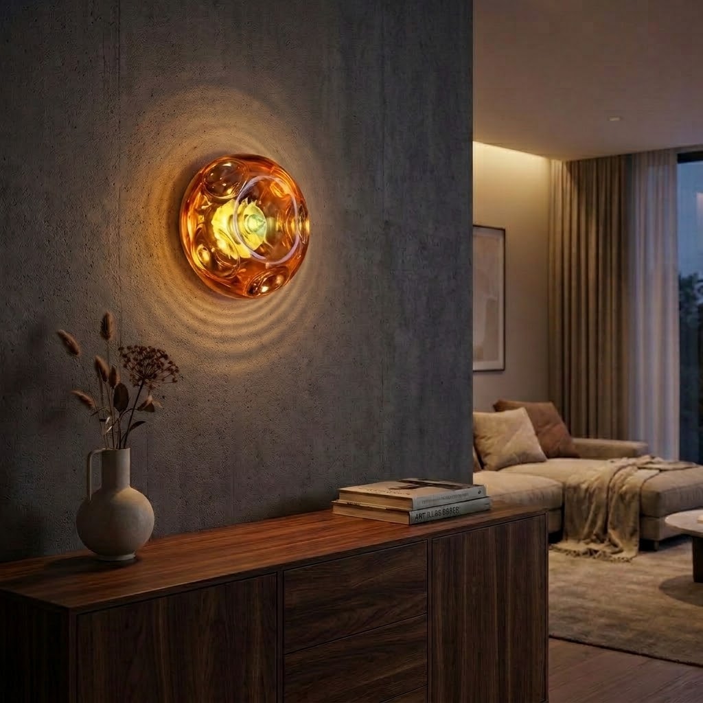 Sculptural Glass Wall Sconce – Modern Globe Lighting for Hallways & Living Rooms