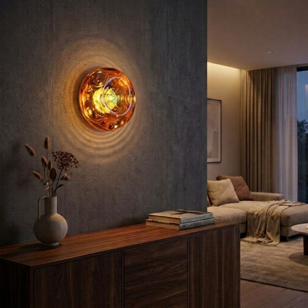 Sculptural Glass Wall Sconce – Modern Globe Lighting for Hallways & Living Rooms
