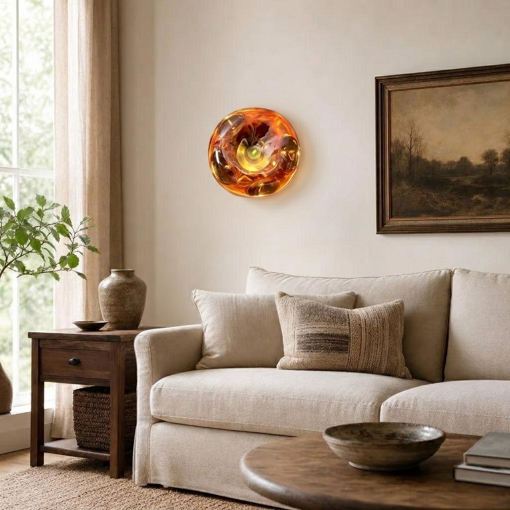 Sculptural Glass Wall Sconce – Modern Globe Lighting for Hallways & Living Rooms
