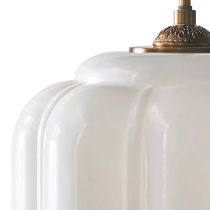 Vortan Antique Brass Green Glass Semi-Flush Mount Pendant Lamp