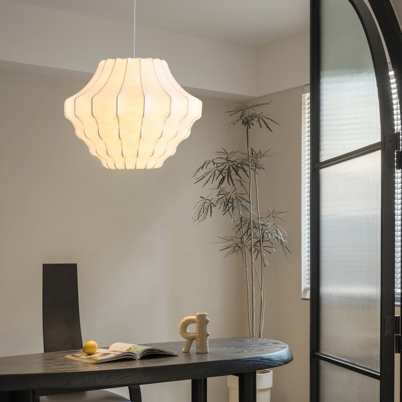 Japanese Style Vintage Silk  Pendant Lamp for Dining Room Homestays