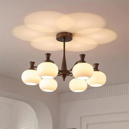 Medieval French retro style Milky white glass chandelier