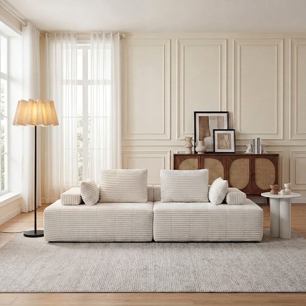 Modern Pleated Fabric Floor Lamp