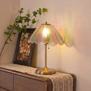Vintage Stained Glass Bedside Table Lamp
