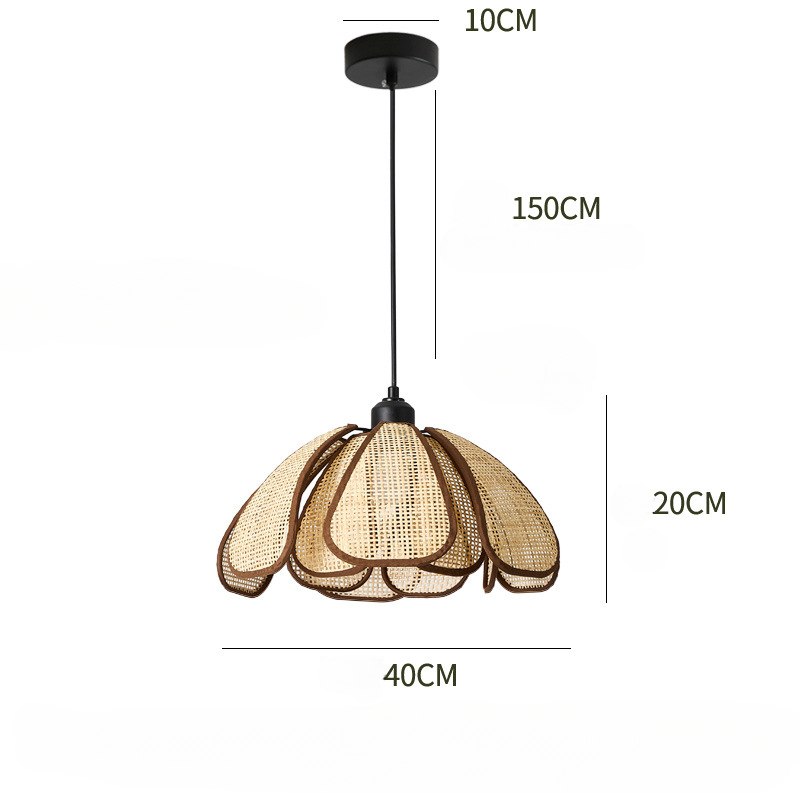 Creative Rattan Petal Pendant Lamp