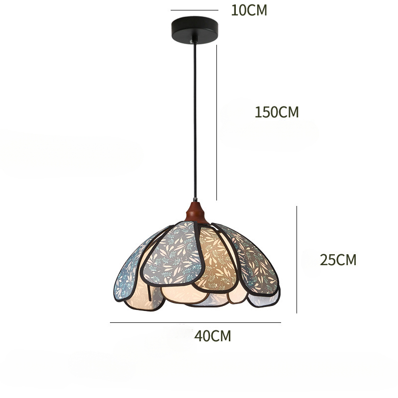 French Fabric Flower Pendant Light for Living Room