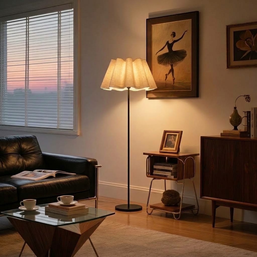 Modern Pleated Fabric Floor Lamp