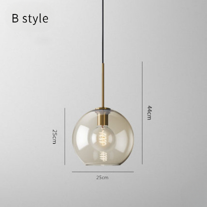 Modern minimalist glass pendant light for cafes restaurants and bars