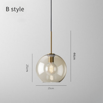 Modern minimalist glass pendant light for cafes restaurants and bars