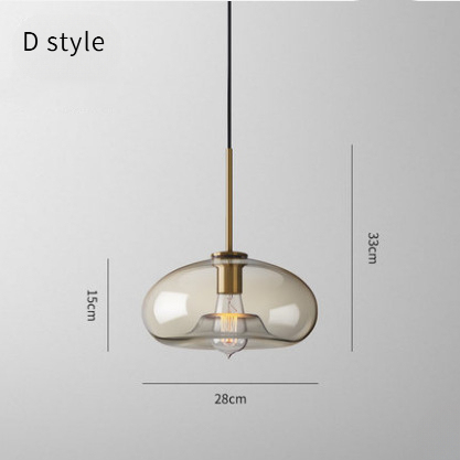 Modern minimalist glass pendant light for cafes restaurants and bars