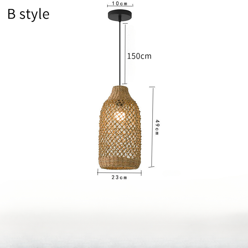 Wabi-Sabi Style Rattan Pendant Light for Dining Living Room Bedroom 