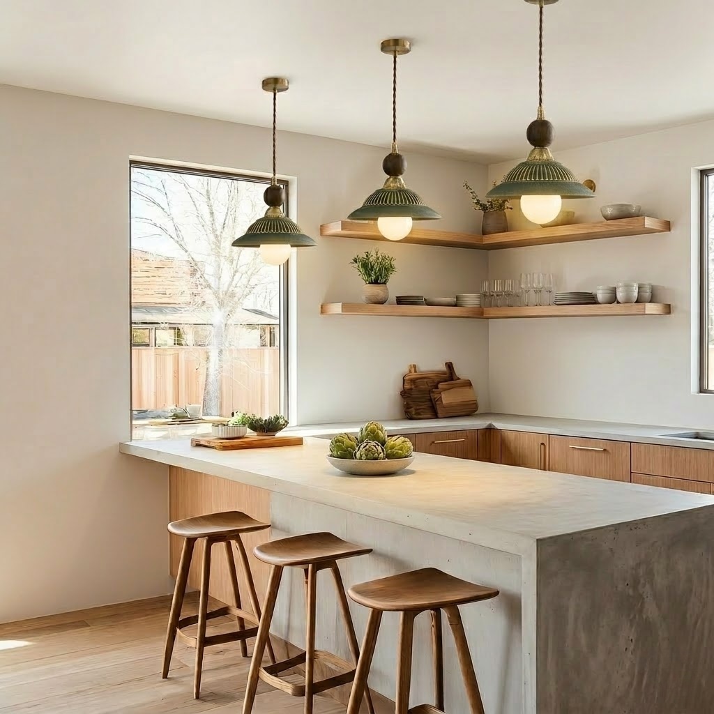 Vintage Ceramic Pendant Light for Kitchen Islands & Dining Rooms
