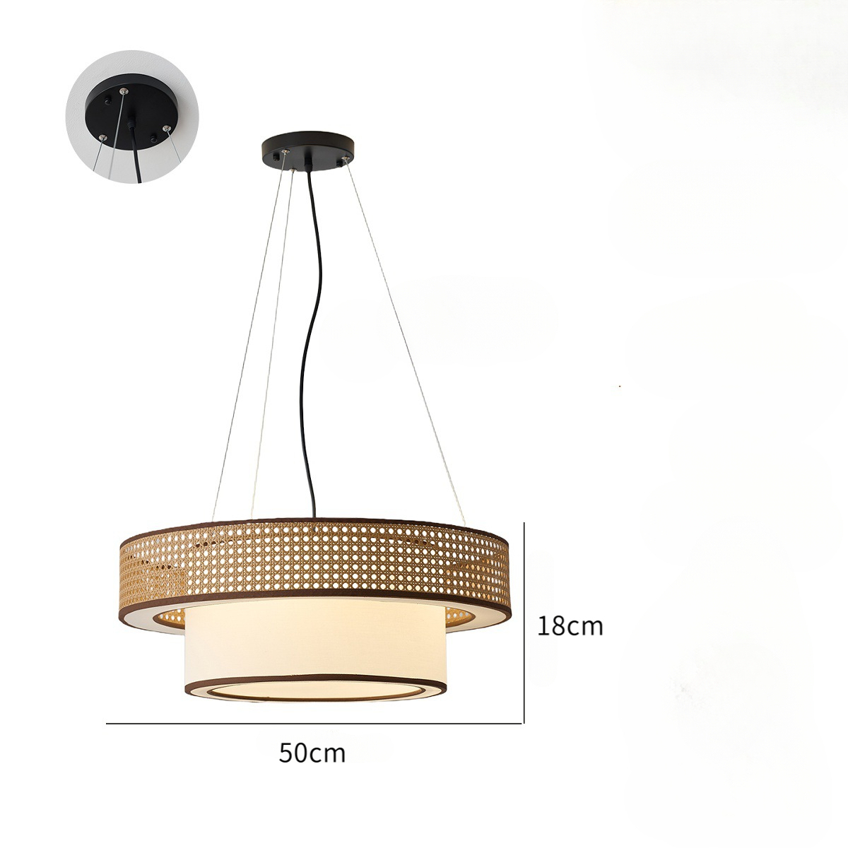 Japanese Style Rattan Pendant Light for Farmhouse Homestay Hotel