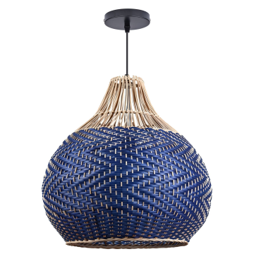 Coastal Woven Blue Pendant Light for Kitchen & Dining Room