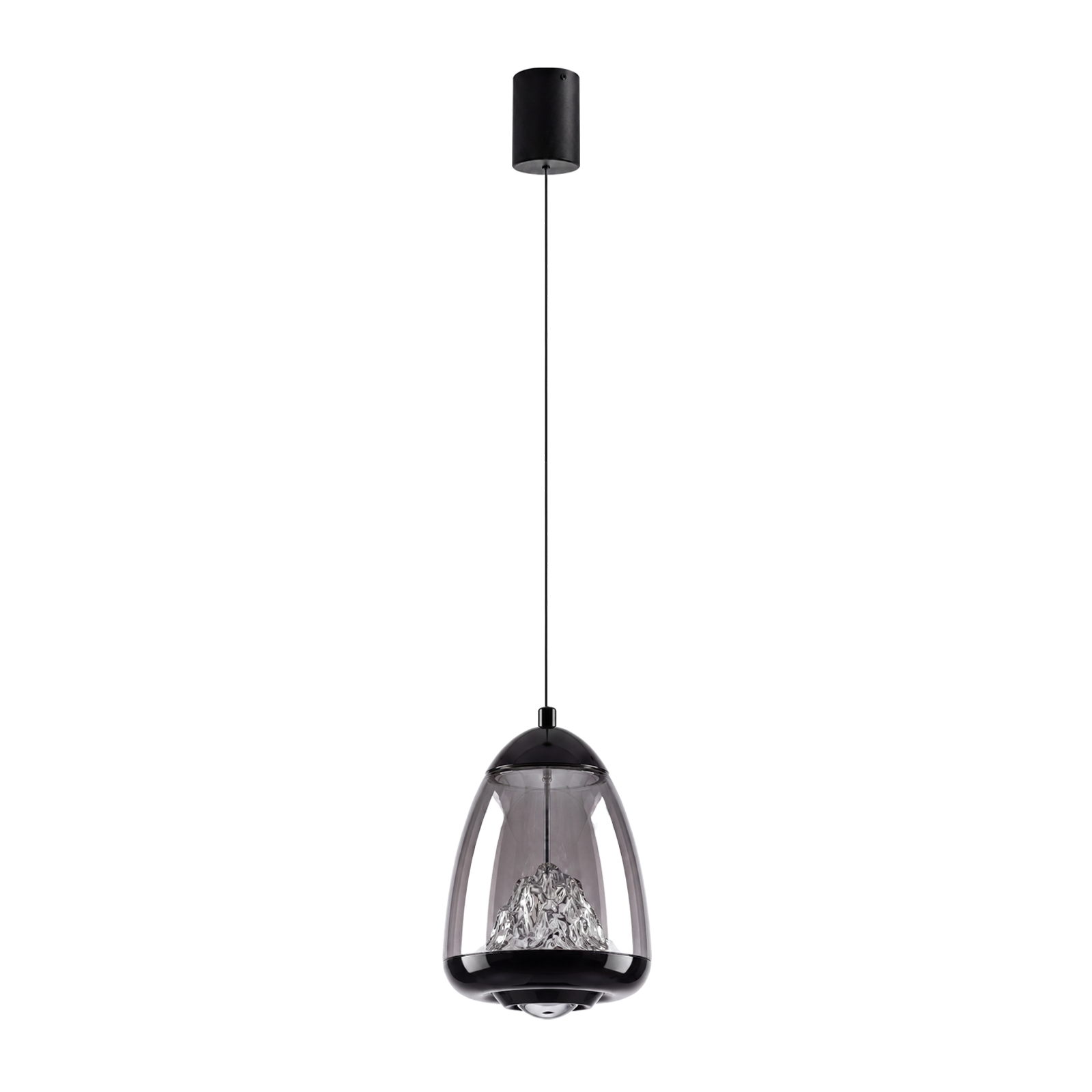 Modern Black Glass Pendant Light for Dining Room