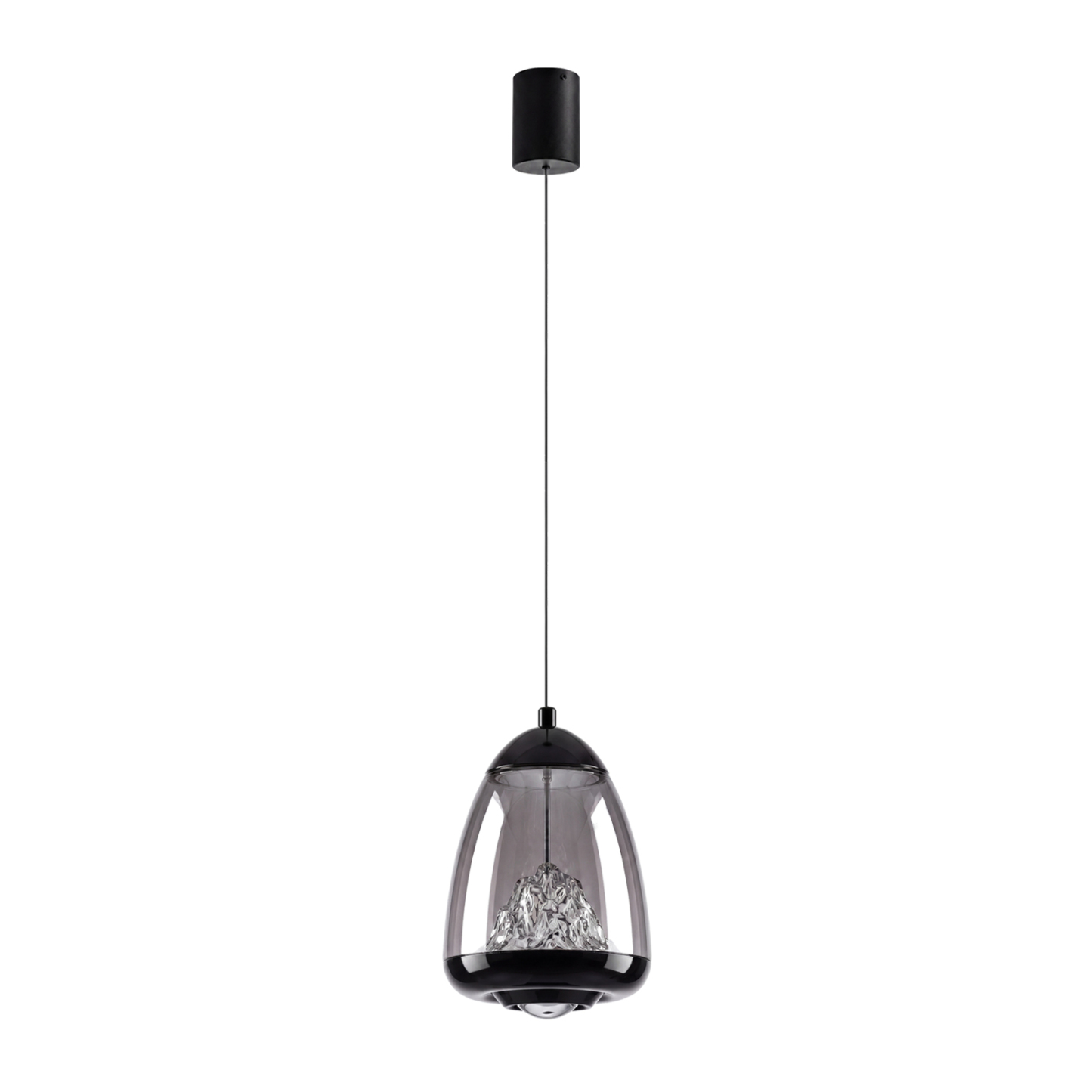 Modern Black Glass Pendant Light for Dining Room