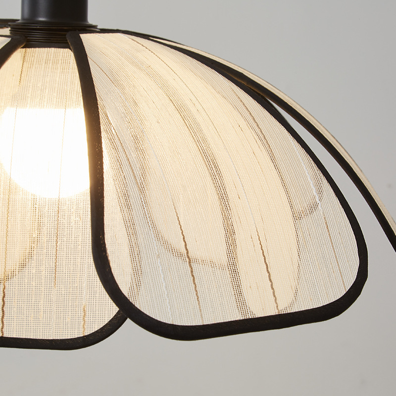 French Petal Ceiling Fabric Bedroom Light Fixture