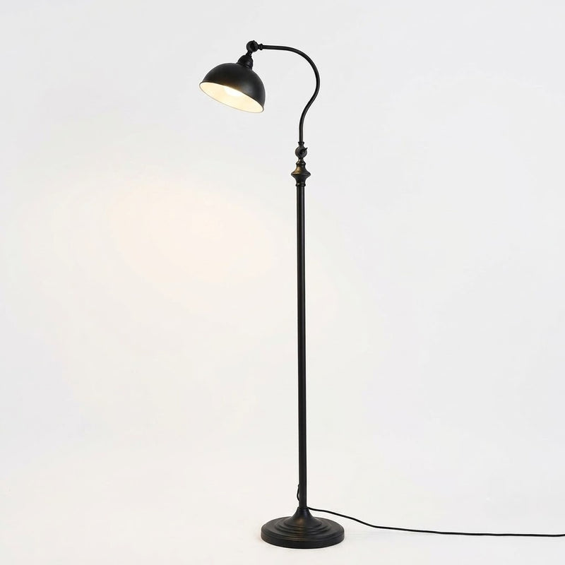 Vintage Adjustable Arc Floor Lamp with Dome Shade for Living Room