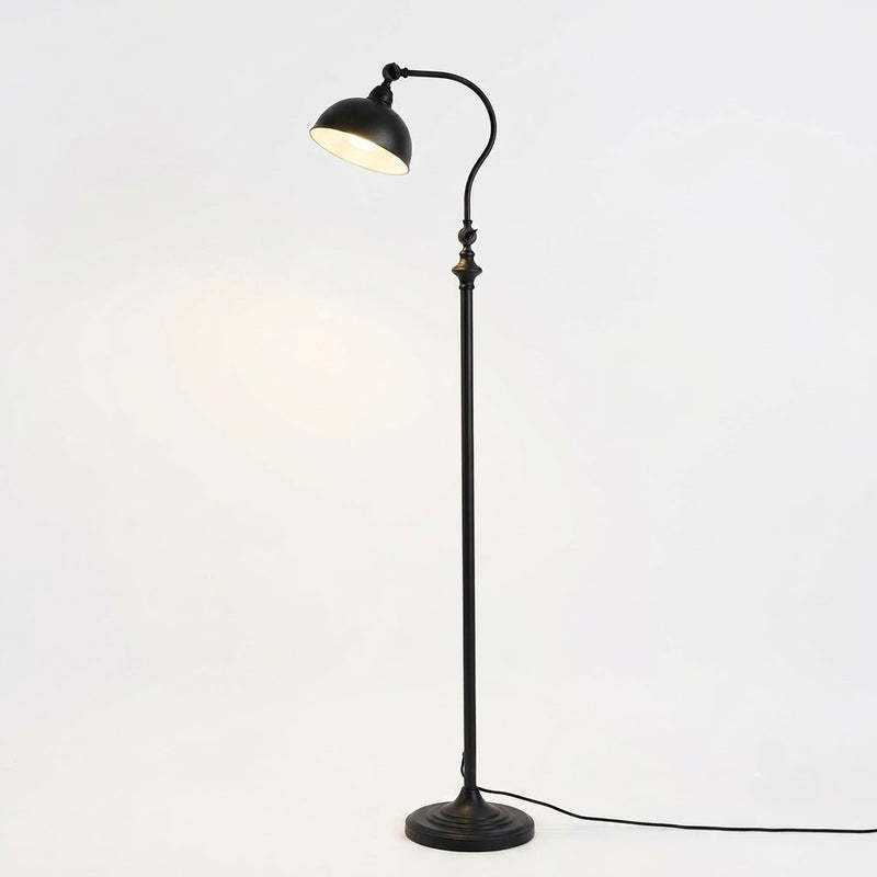 Vintage Adjustable Arc Floor Lamp with Dome Shade for Living Room