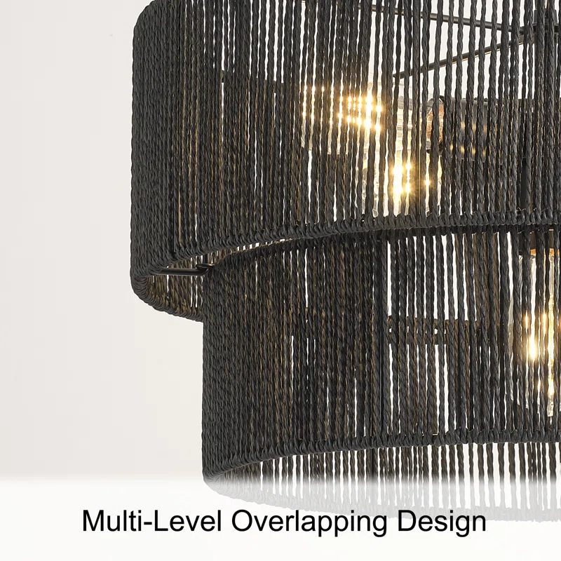 Shiloh Rattan Pendant Light - Bohemian Lampshade, Rattan Light Fixture