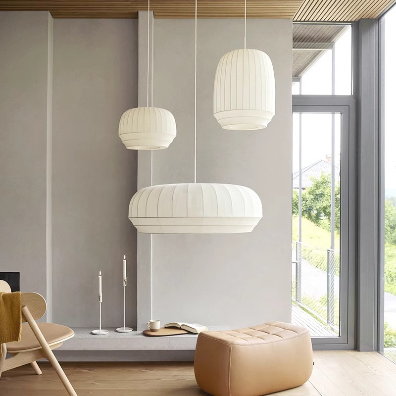 Japanese Wabi-Sabi Style Creative Fabric Pendant Light