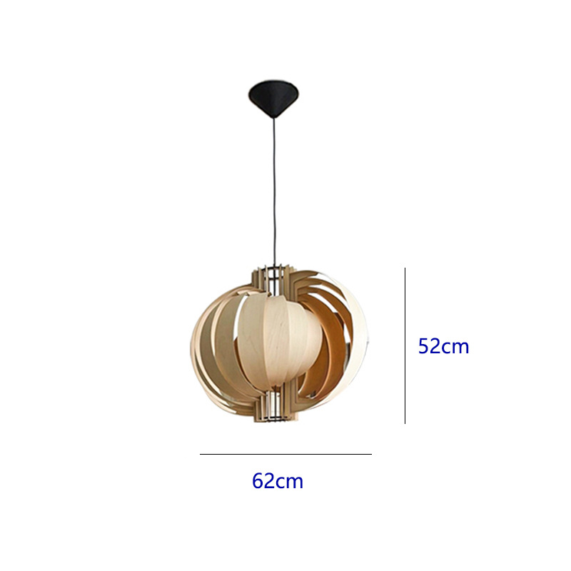 Vintage Wood Style Moon Pendant Light