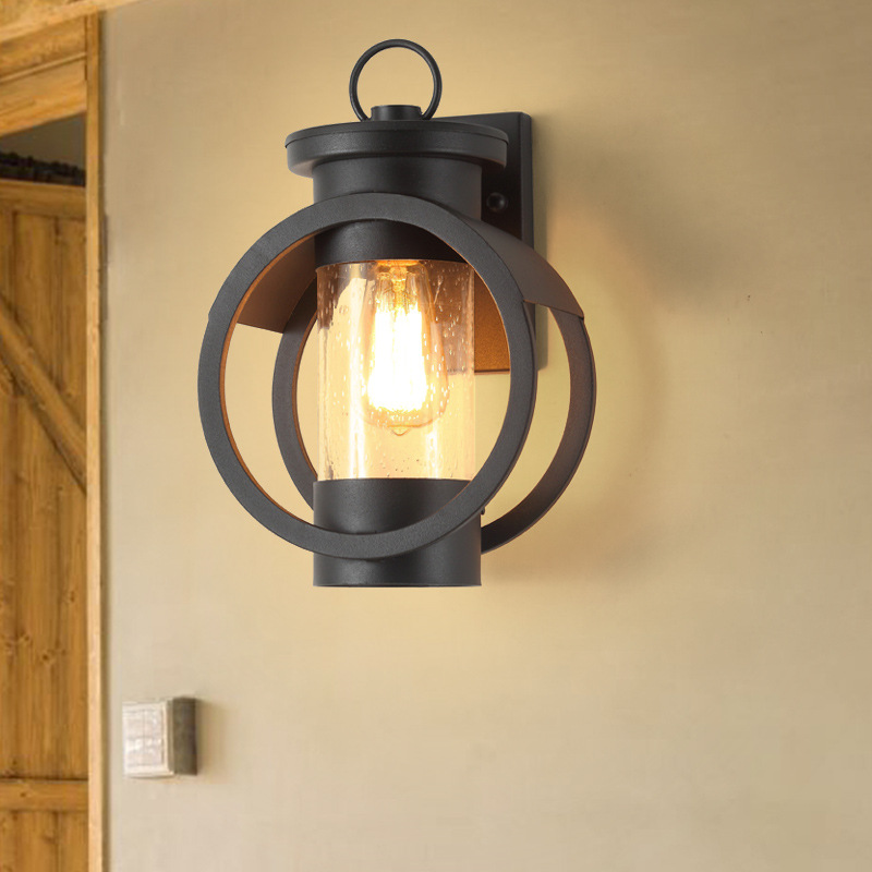 American Retro Outdoor Wall Lamp for Balcony and Corridor, Waterproof Wall Light