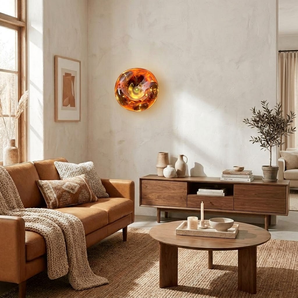 Sculptural Glass Wall Sconce – Modern Globe Lighting for Hallways & Living Rooms