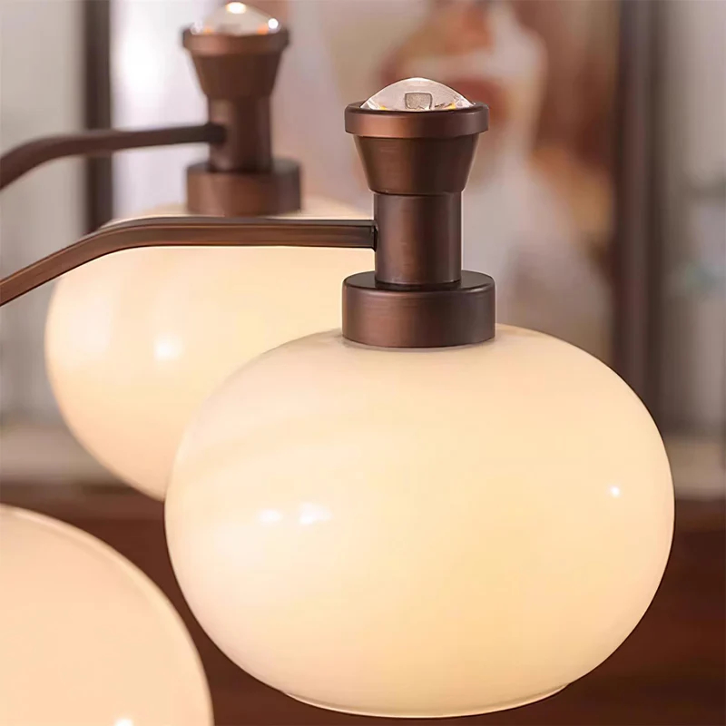 Medieval French retro style Milky white glass chandelier