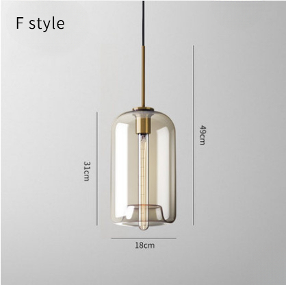 Modern minimalist glass pendant light for cafes restaurants and bars
