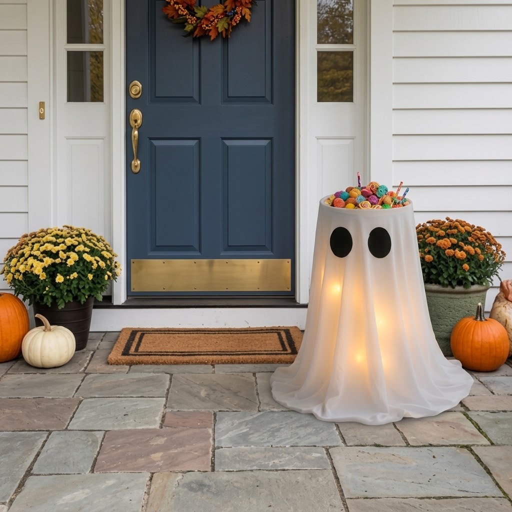 Light-Up Ghost Halloween Candy Bowl