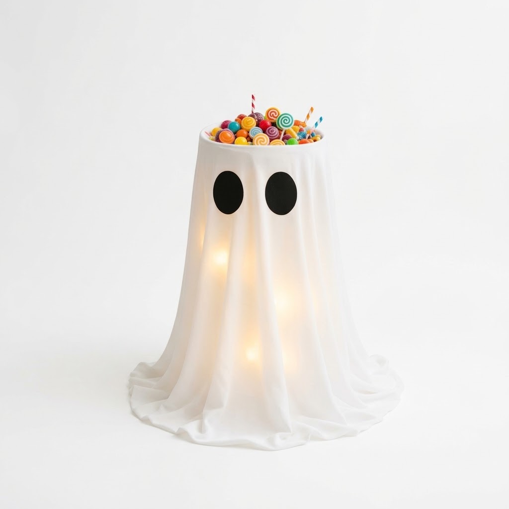 Light-Up Ghost Halloween Candy Bowl