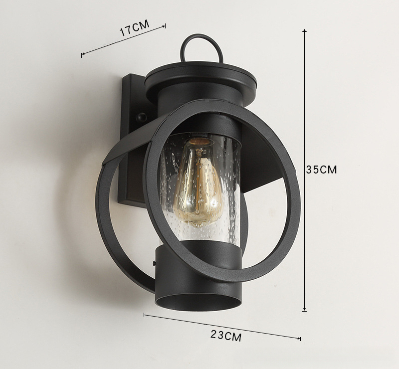 American Retro Outdoor Wall Lamp for Balcony and Corridor, Waterproof Wall Light