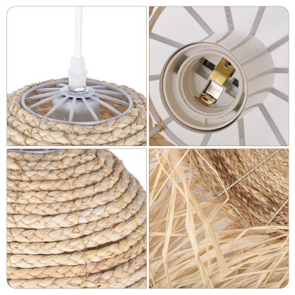 Pastoral style creative raffia straw hanging light shade-labpiecesign