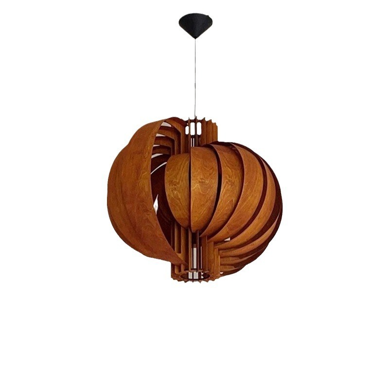Vintage Wood Style Moon Pendant Light