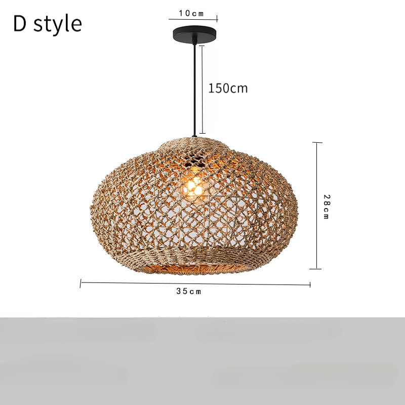 Wabi-Sabi Style Rattan Pendant Light for Dining Living Room Bedroom 