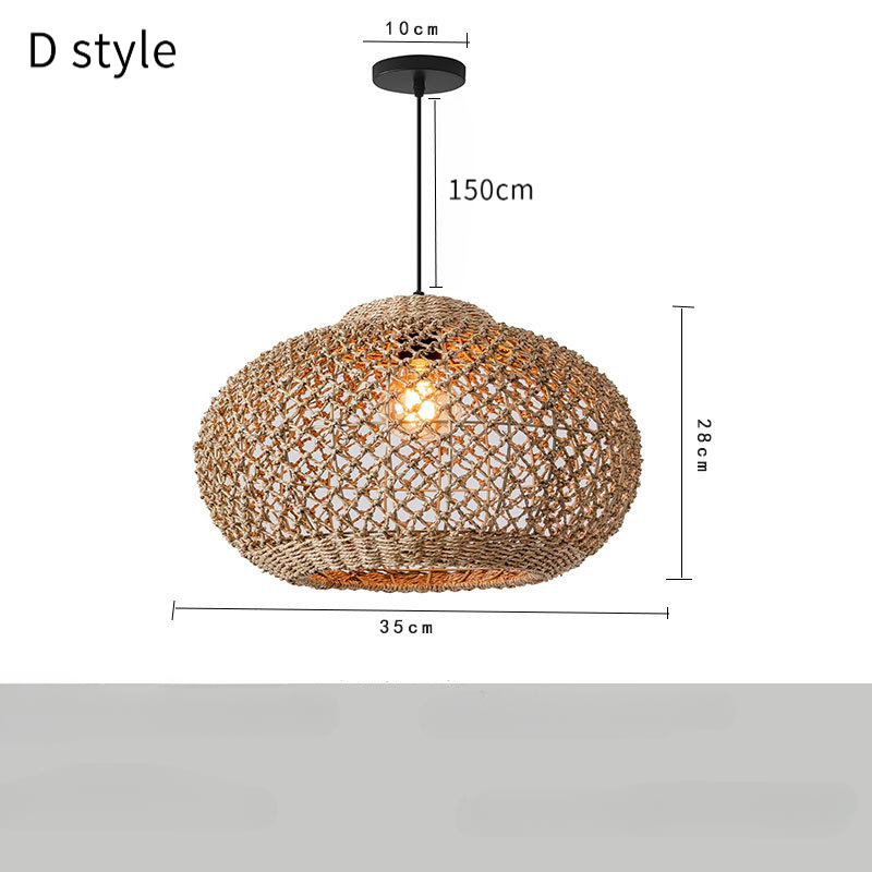 Wabi-Sabi Style Rattan Pendant Light for Dining Living Room Bedroom 