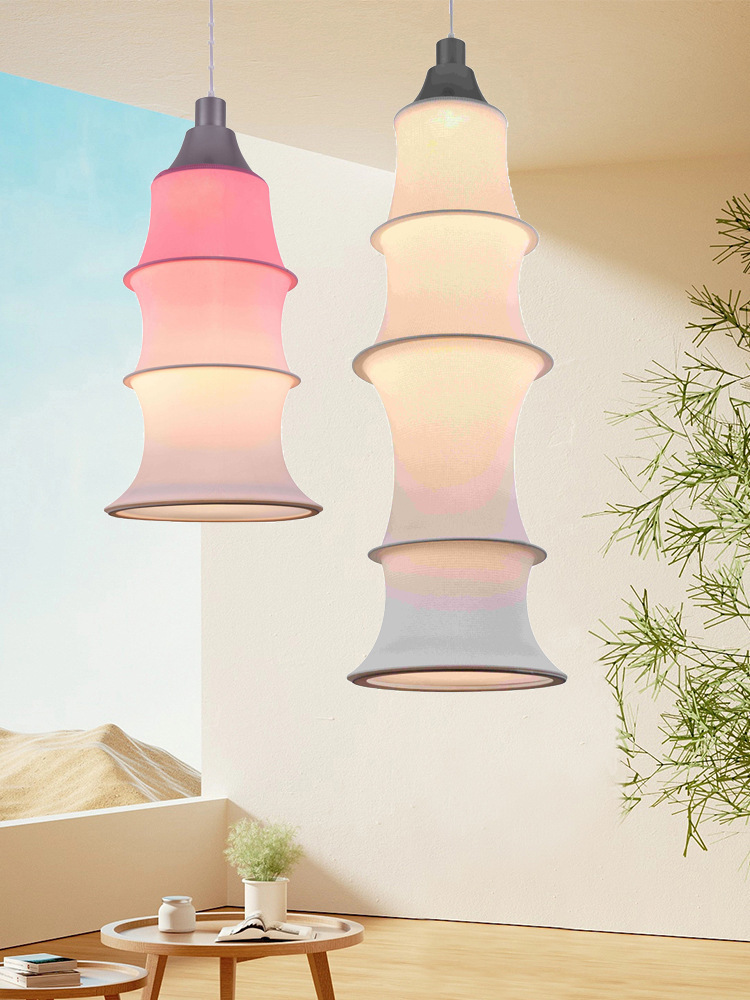 Simple Bamboo Second-hand Fabric Gradient Color Chandelier-labpiecesign