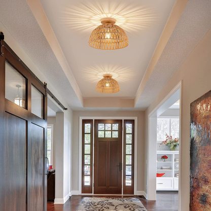 Wooden hemp rope ceiling ceiling light corridor country aisle light-labpiecesign