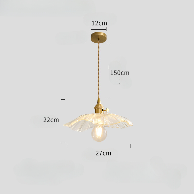  Vintage Lotus Leaf Glass Pendant Light