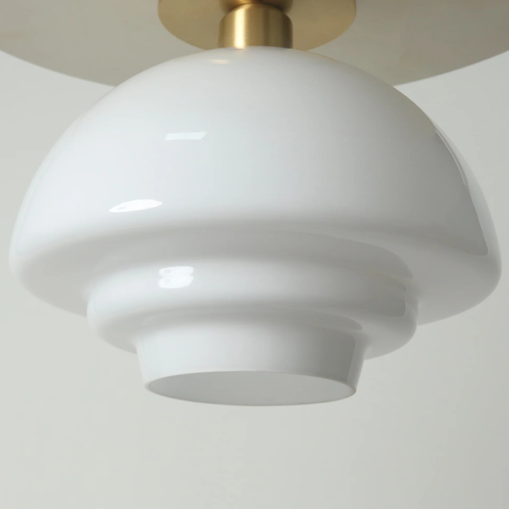 Miller Art Deco Milk Glass Fixed Ceiling Light