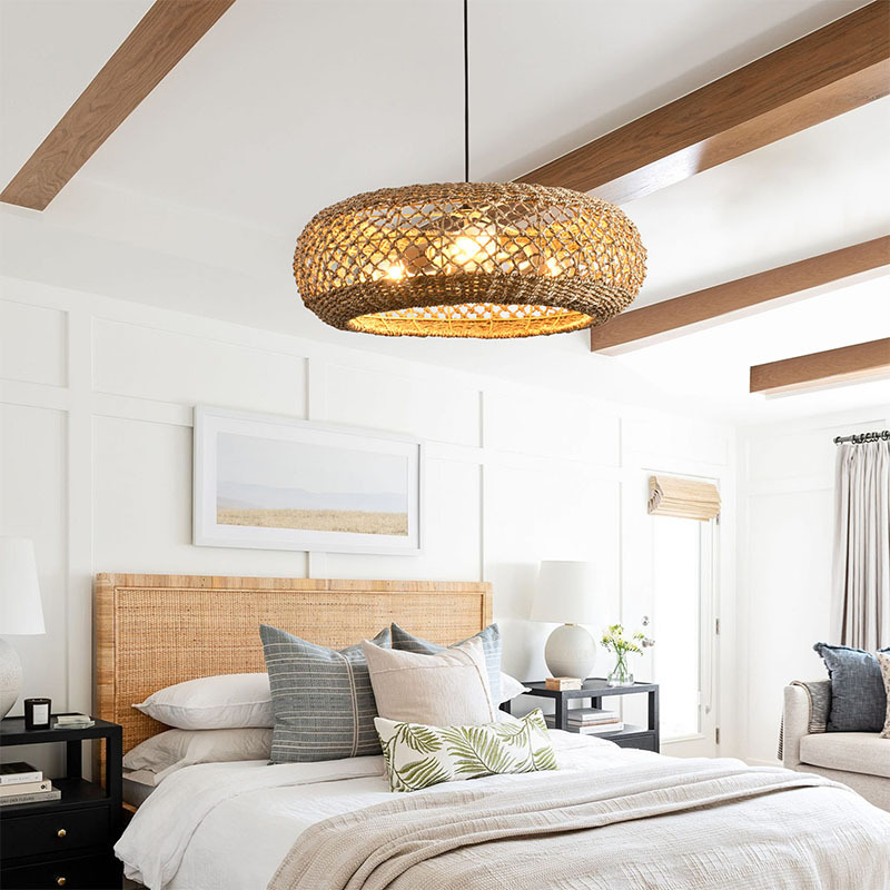 Wabi-Sabi Retro Seegrass Rattan Pendant Light