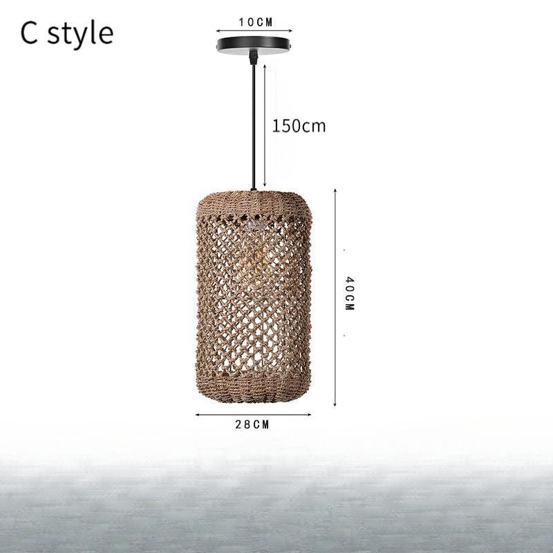 Wabi-Sabi Style Rattan Pendant Light for Dining Living Room Bedroom 