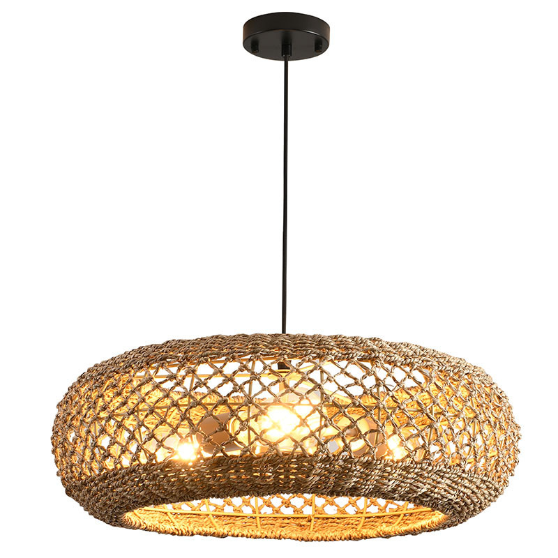 Wabi-Sabi Retro Seegrass Rattan Pendant Light