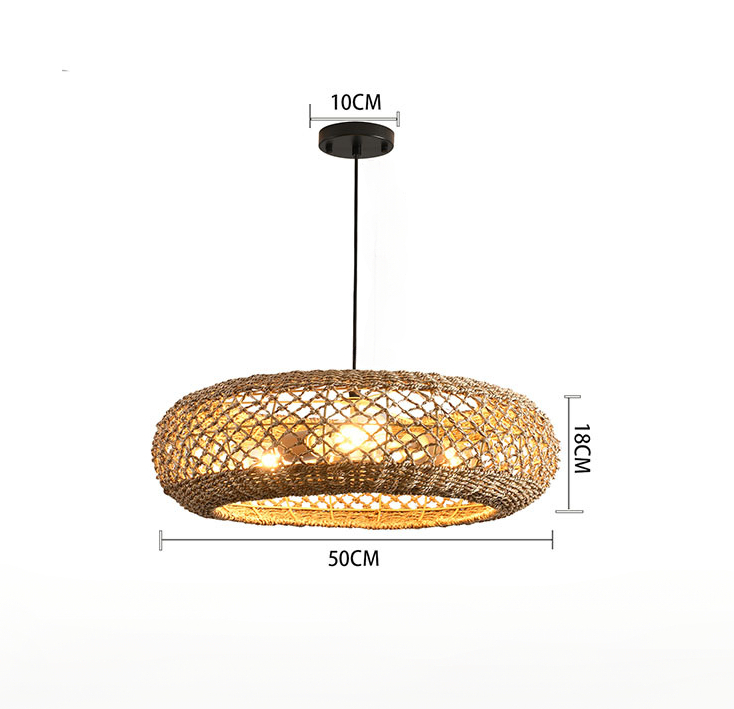 Wabi-Sabi Retro Seegrass Rattan Pendant Light